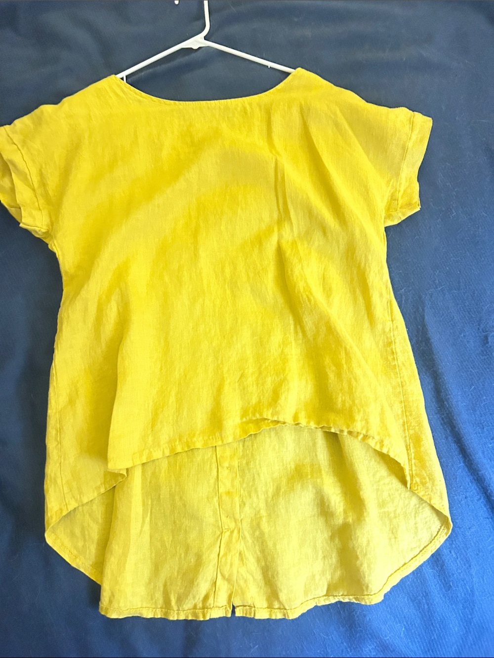 Women's Yellow High-Low Linen Tunic